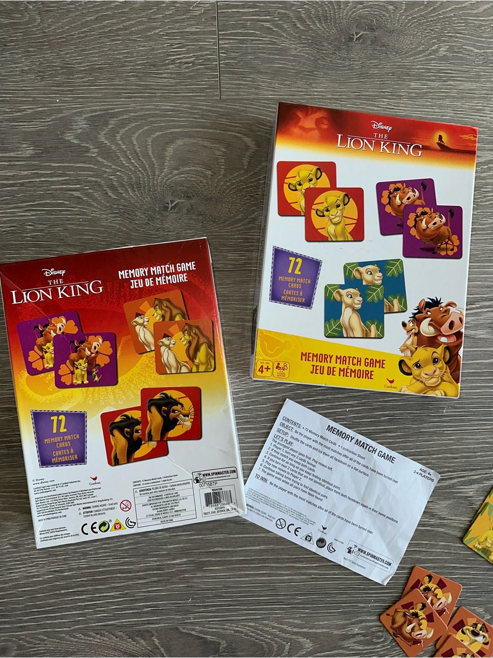 Disney Lion King Memory Matching Game Kids Youth Boys Girls Educational Toy